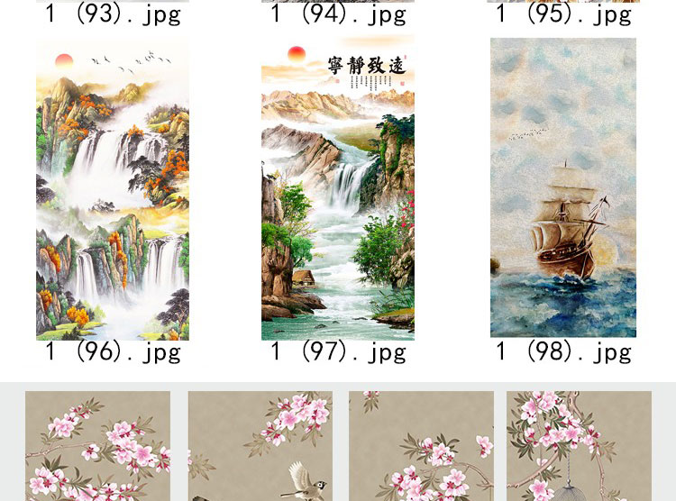 装饰画画芯素材高清新图库现代简约北欧新中式抽象玄关走廊过道