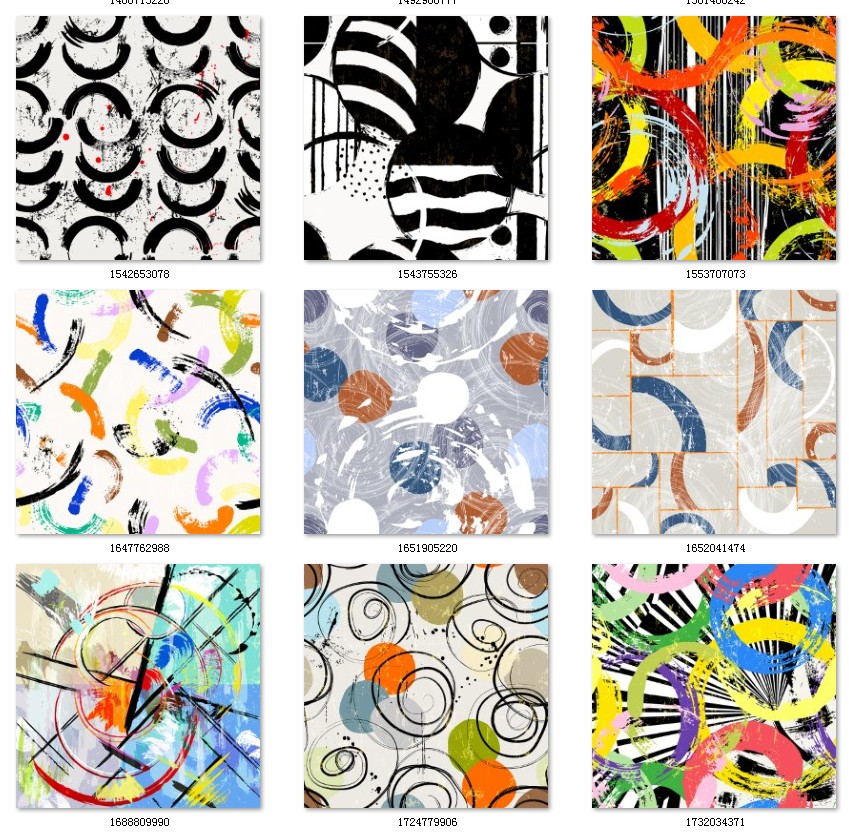 现代简约抽象创意手绘油画AI矢量图北欧风黑白装饰画芯高清素材