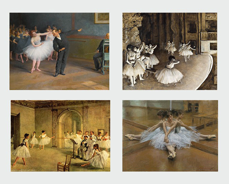 芭蕾舞蹈艺术学校教室练舞房装饰画油画素材高清图库喷绘源文件