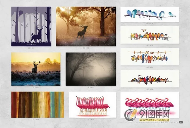 高清装饰画画芯图库第一期 北欧抽像静物建筑客厅装饰画素材